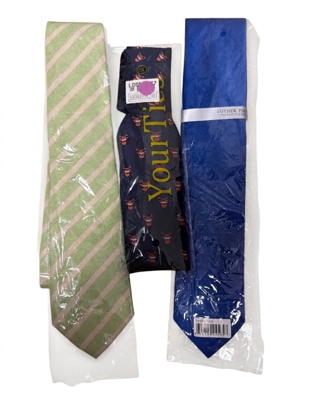 NWT -Bundle Of Ties -Green Tie is Jacob Alexander-Skull Pattern Is A Set -Blue